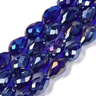 Transparent Electroplate Glass Beads Strands EGLA-N013-T6mm-B07-1