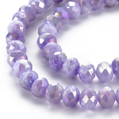 Opaque Baking Painted Glass Beads Strands EGLA-N006-010A-B04-1