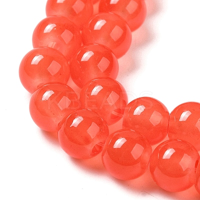Baking Paint Imitation Jade Glass Round Bead Strands DGLA-Q021-8mm-32-1