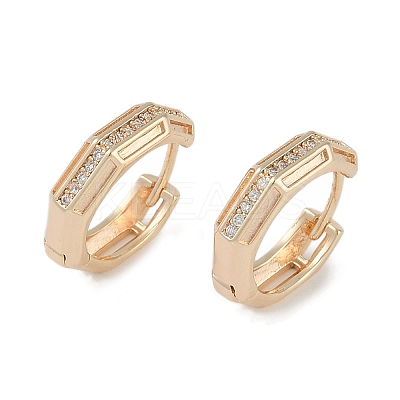 Brass Micro Pave Clear Cubic Zirconia Hoop Earring EJEW-L292-004G-1