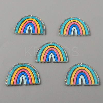 10Pcs Translucent Resin Pendants RESI-WH0026-55E-1