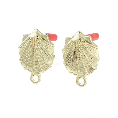 Rack Plating Golden Alloy Stud Earring Findings EJEW-B036-01G-03-1