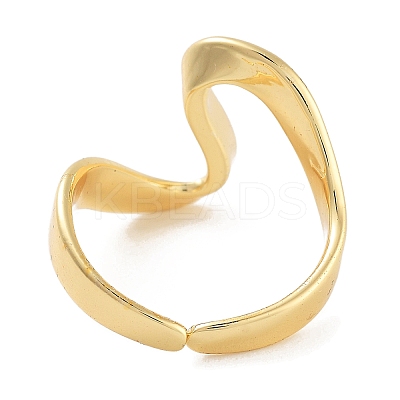 Heart Rack Plating Brass Open Cuff Rings RJEW-Z059-16G-1