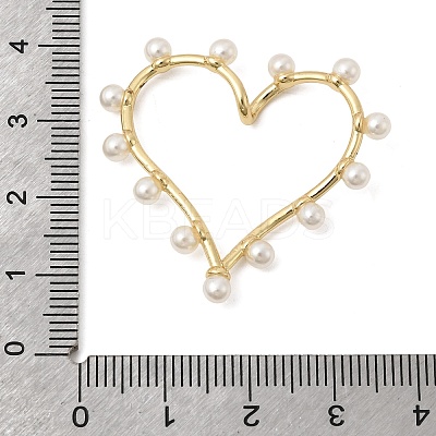 Hollow Brass ABS Imitation Pearl Pendants KK-K419-10G-1