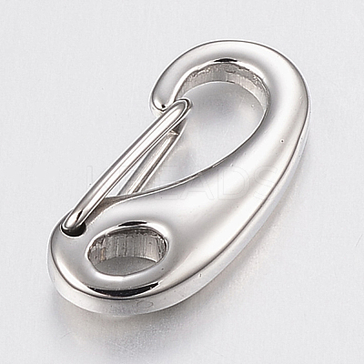 Tarnish Resistant 304 Stainless Steel Push Gate Snap Keychain Clasp Findings STAS-K167-02P-A-1
