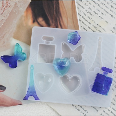Butterfly & Heart & Bottle DIY Silhouette Silicone Pendant Molds SIMO-H019-04A-1