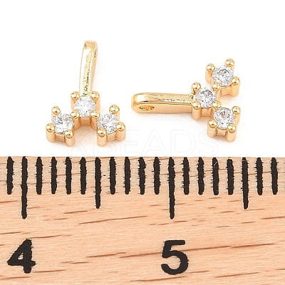 Brass Micro Pave Cubic Zirconia Charms KK-H538-19C-G-1