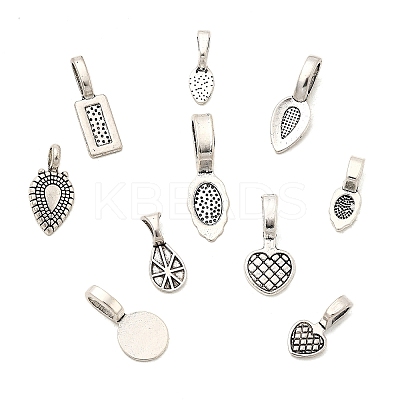 Tibetan Style Alloy Glue-on Flat Pad Bails for Pendant Making PALLOY-PH0012-24-1