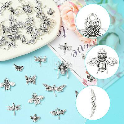 40Pcs 10 Styles Tibetan Style Alloy Pendants TIBEP-FS0001-45-1