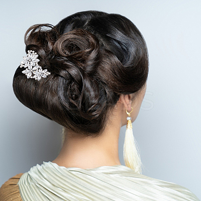 4Pcs Flower Alloy Rhinestone Hair Barrettes for Women Girls MRMJ-GF0001-56-1