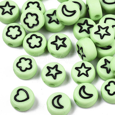 Opaque Acrylic Beads MACR-N008-33G-1