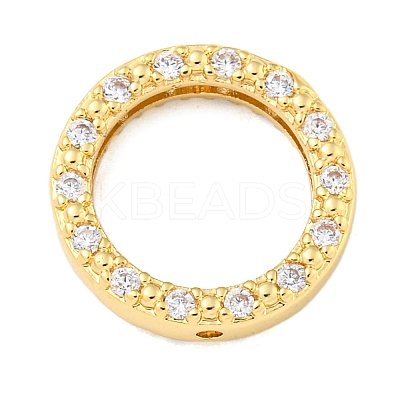 Brass Micro Pave Clear Cubic Zirconia Beads Frame KK-P277-58B-G-1