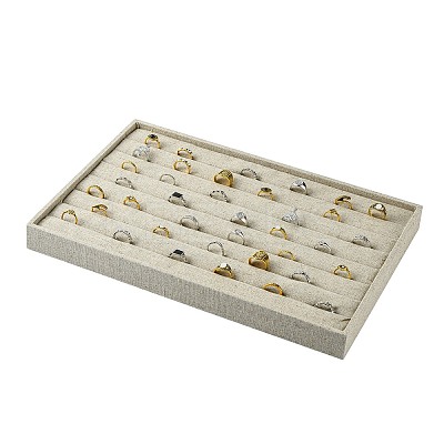 Imitation Burlap Jewelry Ring Displays RDIS-G002-03-1