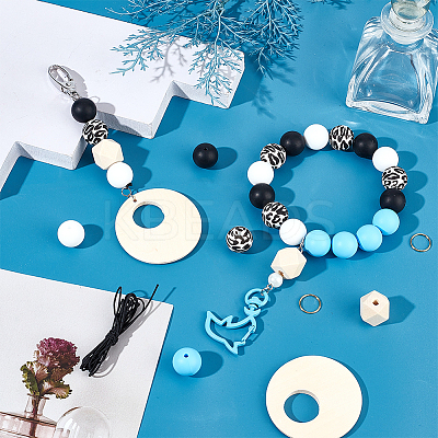 DIY Silicone Beads Bulk Pendant Bracelet Making Kit DIY-SC0024-67-1