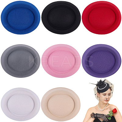 8Pcs 8 Colors Fabric Pillbox Stewardess Fascinator Hat Base for Millinery AJEW-GF0010-95-1