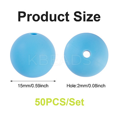 50Pcs Food Grade Eco-Friendly Silicone Beads SIL-TA0002-89I-1