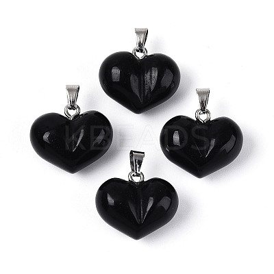 Natural Obsidian Chunky Pendants G-T143-19K-1