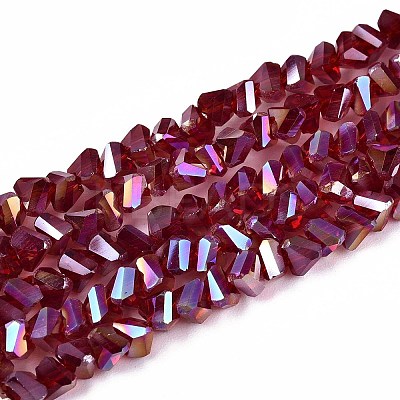 Electroplate Transparent Glass Beads Strands GLAA-N021-4mm-26-1