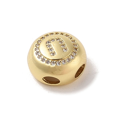 Rack Plating Brass & Cubic Zirconia Pendants KK-Z047-07G-U-RS-1