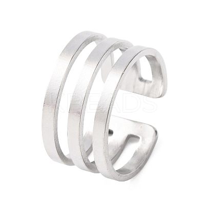 304 Stainless Steel Cuff Open Rings RJEW-P176-01P-1