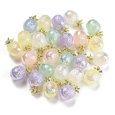 Iridescent Plating Acrylic Beads MACR-K353-25G-1