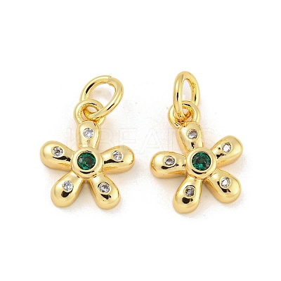 Brass Micro Pave Cubic Zirconia Pendants KK-G490-28B-G-1
