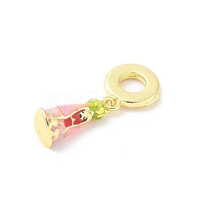 Brass Enamel Virgin European Dangle Charms KK-Z101-03G-01-1