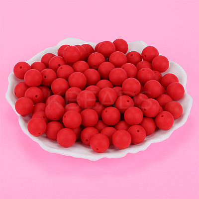 Round Silicone Focal Beads SI-JX0046A-25-1