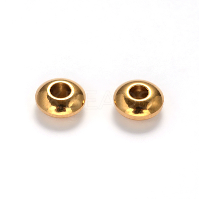 Flat Round Ion Plating(IP) 304 Stainless Steel Spacer Beads X-STAS-M237-02-1