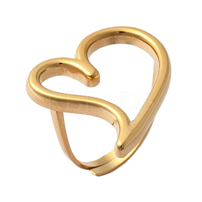 304 Stainless Steel Cuff Rings RJEW-D317-01C-G-1