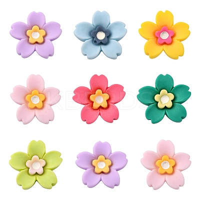 70Pcs 7 Colors Opaque Resin Cabochons CRES-CJ0001-52-1