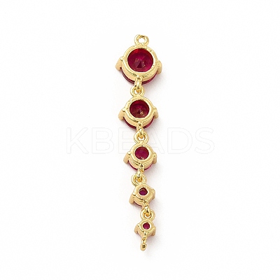 Rack Plating Brass Pave Cubic Zirconia Connector Charms KK-G458-02G-05-1