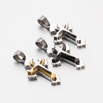 New Gift Unisex 201 Stainless Steel Cross Pendants STAS-F010-12-1
