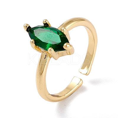 Brass Micro Pave Cubic Zirconia Cuff Rings RJEW-M138-15G-B-1