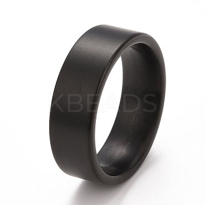Ion Plating(IP) 304 Stainless Steel Plain Band Finger Ring for Men Women RJEW-E062-A01-06EB-1