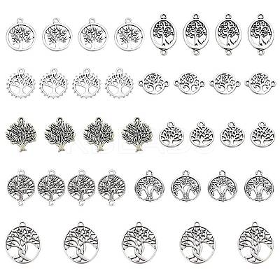 90Pcs 9 Style Tibetan Style Alloy Pendants TIBEP-SC0001-97-1