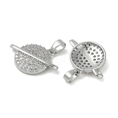 Brass Micro Pave Cubic Zirconia Pendants KK-U045-12P-1