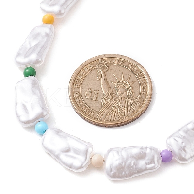 Plastic Imitation Pearl with Acrylic Beaded Necklaces for Women NJEW-JN04662-1