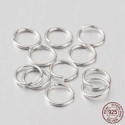 Anti-Tarnish Rhodium Plated 925 Sterling Silver Open Jump Rings STER-I005-32-8mm-1