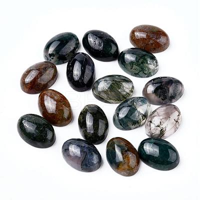Natural Moss Agate Cabochons X-G-F296-09-10x14mm-1