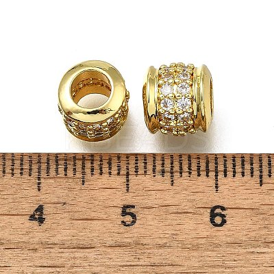 Brass Micro Pave Clear Cubic Zirconia European Beads LS-ZIRC-I070-096G-1