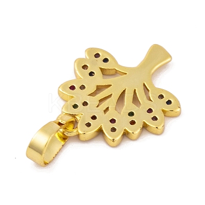 Brass Micro Pave Cubic Zirconia Pendants KK-E108-37G-02-1