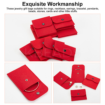 12Pcs 4 Styles Portable Felt Card Cover Bag ABAG-GA0001-21A-1