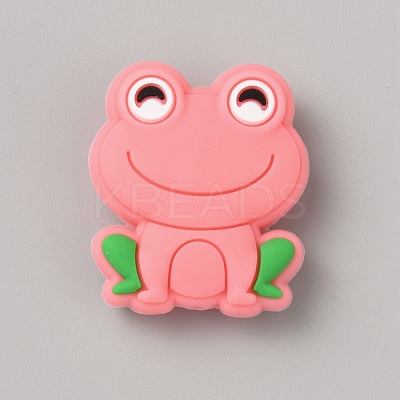 Frog Food Grade Eco-Friendly Silicone Focal Beads LS-SIL-WH0006-29C-1