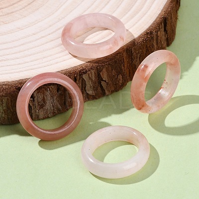 Natural Xinjiang Golden Silk Jade Finger Rings for Women RJEW-G360-01A-1