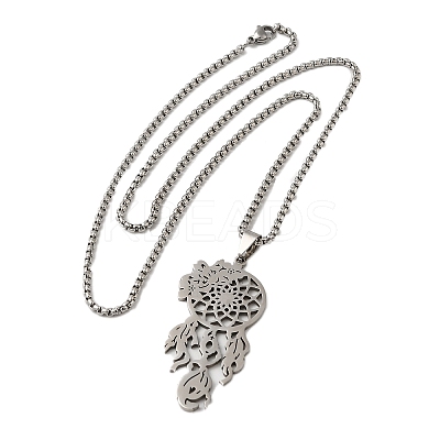 Non-Tarnish 201 Stainless Steel Pendant Necklaces NJEW-H022-04P-1