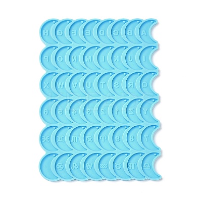Letter/Number/Constellation Pattern DIY Crescent Moon Pendant Silicone Molds LS-SIMO-C007-03-1