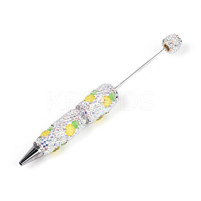 Resin & Polymer Clay Pave Rhinestone Ball-Point Pen AJEW-T013-04L-1