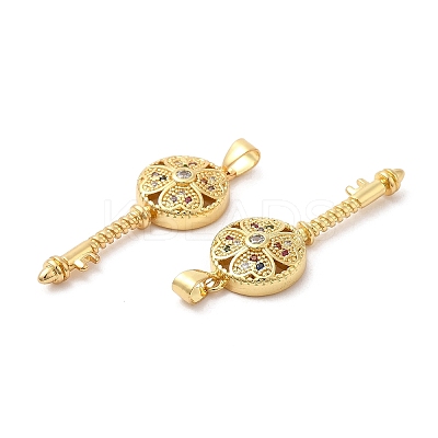 Brass Micro Pave Cubic Zirconia Pendants KK-M249-01G-1