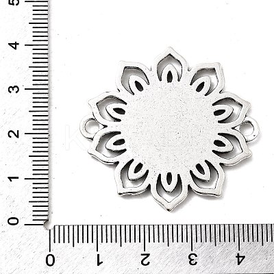 Tibetan Style Alloy Flower Cabochon Connector Bezel Settings PALLOY-J494-06AS-1